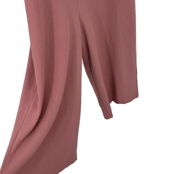Gb Women’s Crop Jumpsuit Size Medium pink mauve sleeveless wideleg lined - Picture 5 of 10